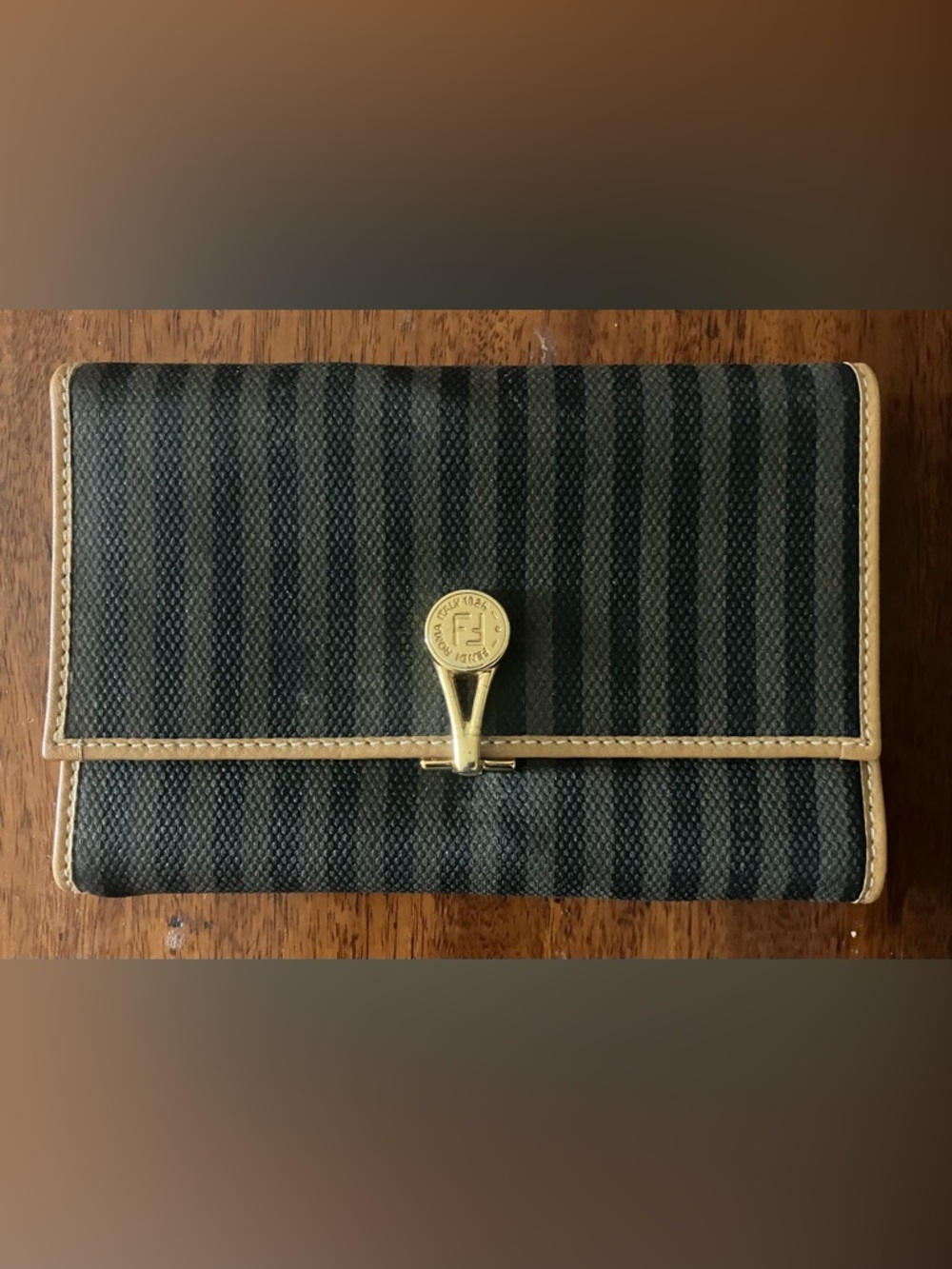 Authentic Fendi Pequin Tri-fold Wallet